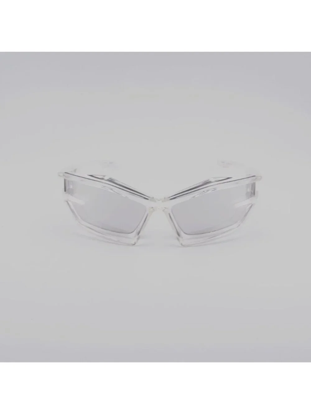 Givenchy GV40049U 26G Sunglasses Transparent Geometric Frame, Silver Lenses